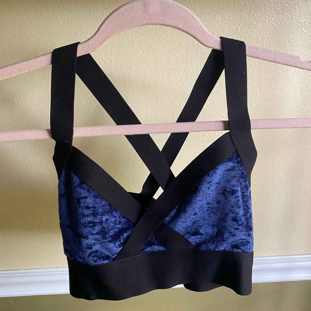Blue velvet rave top